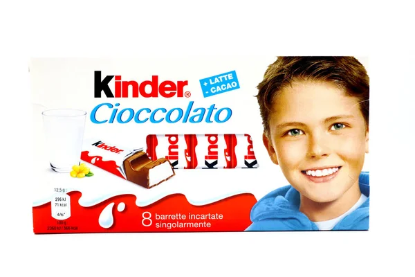 stock image Pescara, Italy  August 11, 2019: Kinder Chocolate Bars. Kinder is a brand of products made in Italy by Ferrero