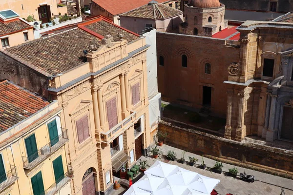 2022年7月1日 意大利西西里巴勒莫 巴勒莫大教堂的全景 — 图库照片