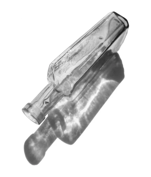 Original Antique Vintage Medicine Glass Bottle Shadow — Stock Photo, Image