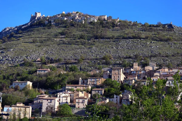 Pohled Calascio Provincii Aquila Regionu Abruzzo Střední Itálii — Stock fotografie