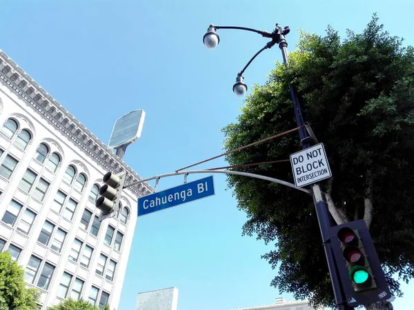Голливуд Лос Анджелес Калифорния Сентября 2018 Года Cahuenga Boulevard Указатель — стоковое фото