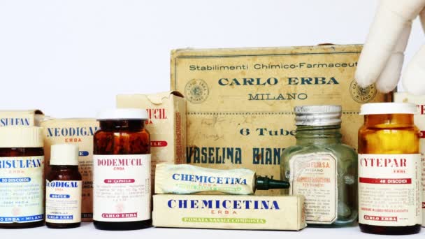 Milano Marzo 2022 Old Vintage 1920 1960 Carlo Erba Medicines — Video Stock