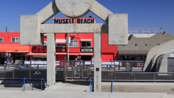 Venice Beach Californië Oktober 2019 Muscle Beach Venice Beach Boardwalk — Stockvideo