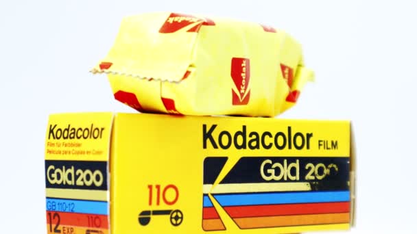 Pescara Italia Agosto 2019 Vintage 1980 Kodak Kodacolor Film Oro — Video Stock