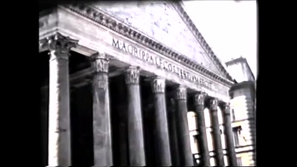 Рим Италия 1960 Пантеон Roman Felle 8Mm Vintage Movie — стоковое видео