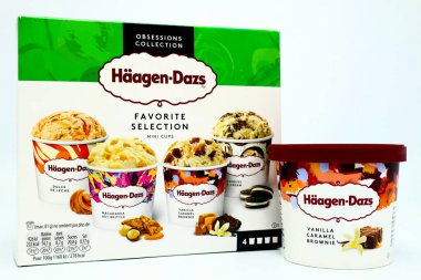 Los Angeles, ABD 14 Haziran 2021: Haagen-Dazs Dondurması. Haagen-Dazs General Mills 'in bir markasıdır.