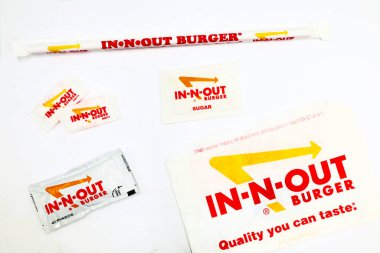 Hollywood, California - 3 Aralık 2019: IN-N-Out Burger, Amerika Fast Food Restoranlar zinciri.