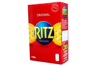 Roma, İtalya 10 Kasım 2021: RITZ Krakerleri. Ritz, 1934 yılında Nabisco tarafından tanıtılan ve sahibi Mondelez International olan bir markadır.