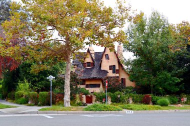 Beverly Hills, California  October 9, 2019: The Witch's House of Beverly Hills. Also known as Spadena House, Storybook house located on the corner of Walden Drive and Carmelita Ave, Beverly Hills