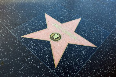 Hollywood, California - 20 Mayıs 2019: Hollywood Bulvarı, Los Angeles, Kaliforniya 'da Hollywood Şöhret Yolu' nda ANDY GARCIA 'in Yıldızı