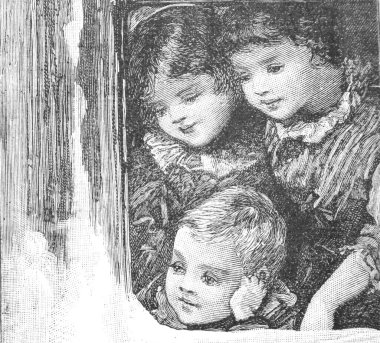 Genç bir kadının eski moda bir resmi.