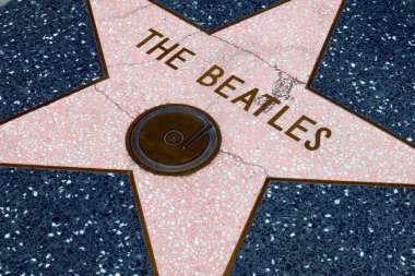 Hollywood, California - 20 Mayıs 2019: Hollywood Bulvarı, Los Angeles, Kaliforniya 'da Ünlüler Yürüyüşü' nde Beatles 'ın yıldızı