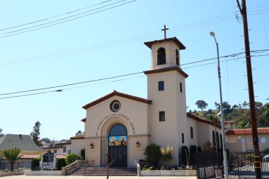 Los Angeles, Kaliforniya - 12 Mayıs 2019: St. Peter 's İtalyan Katolik Kilisesi Los Angeles