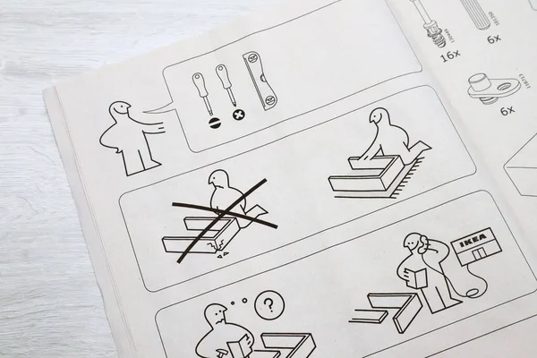 페스카라 2020 Ikea Instructions Manual 세계에서 업체이며 가구를 준비가 — 스톡 사진