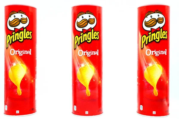 Pescara Italy September 2019 Pringles Potato Chips White Background — Stock Photo, Image