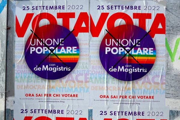 Пескара Италия Сентябрь 2022 Года Итальянские Плакаты Политических Партий День — стоковое фото