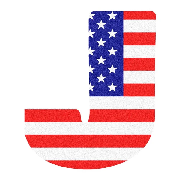 关于美国国旗风格的J字 带有黑色大理石光泽 — 图库照片