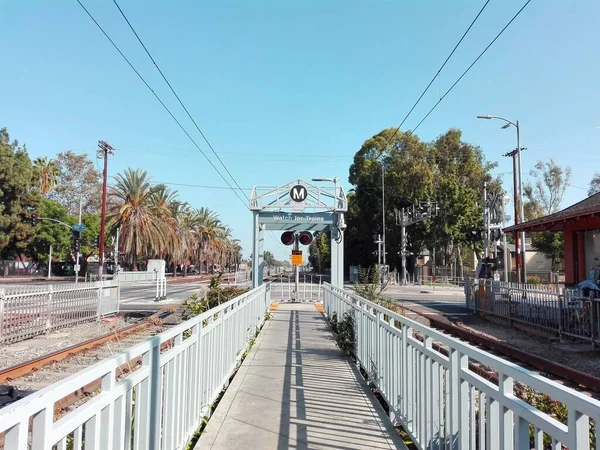 美国加利福尼亚州洛杉矶 2018年9月10日 洛杉矶地铁沃茨塔地铁站的景观 — 图库照片