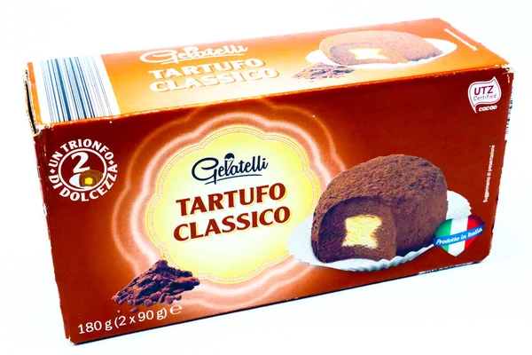 stock image Pescara, Italy - April 15, 2020: Gelatelli Chocolate Truffle Ice Cream sold by LIDL Supermarket chain