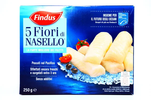 ペスカーラ イタリア 2020年4月15日 Findusヘイクフィレ FindusはNomad Foods Groupの冷凍食品ブランドです — ストック写真