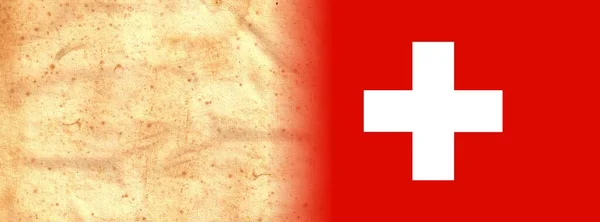 Switzerland Flag Original Vintage Parchment Paper Space Your Text Design — стокове фото