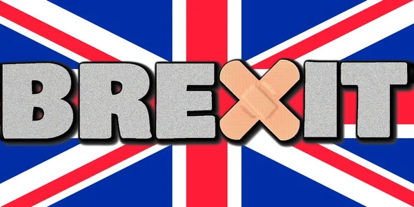 Brexit Exit European Union Brexit Illustrated First Aid Intesive Bandage — 스톡 사진