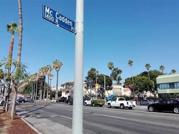 Hollywood Los Angeles California September 2018 Cadden Avenue Street Direction — Stock Photo, Image