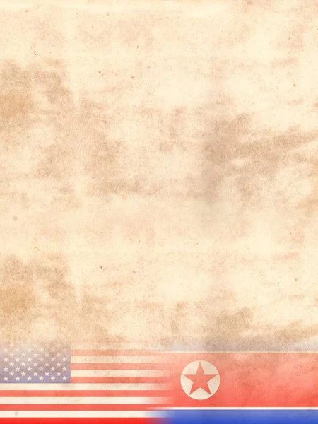 Estados Unidos América Corea Del Norte Banderas Concepto Las Relaciones — Foto de Stock