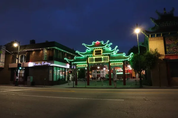 Los Angeles Kalifornia Września 2018 Chinatown Night Central Plaza Los — Zdjęcie stockowe