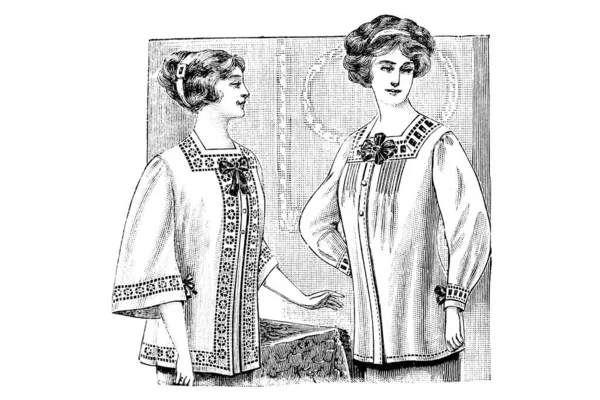 Молодые Женщины Одежде Белом Фоне Модная Иллюстрация Карандашный Эскиз — стоковое фото