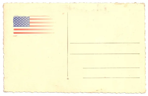 Verenigde Staten Van Amerika Flag Original Antieke Postkaart — Stockfoto