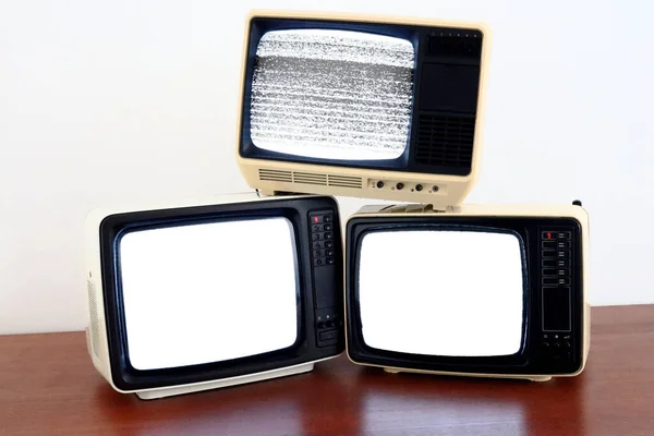 Retro Stary Telewizor Statycznym Wyświetlaczem Efektów Dźwiękowych — Zdjęcie stockowe