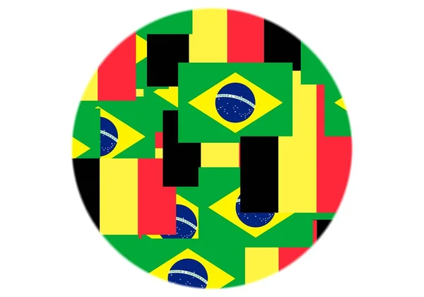 Brazil Belgium Zászlók Fehér Alapon — Stock Fotó