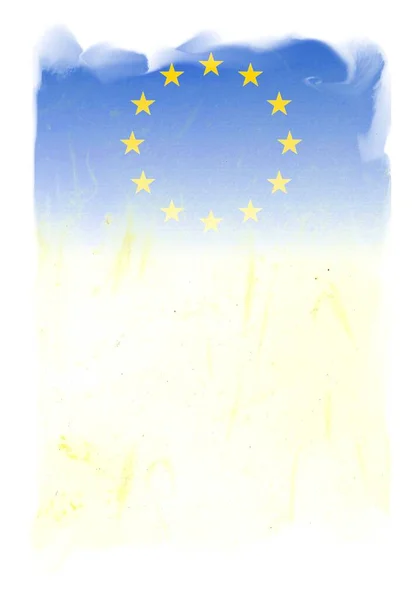 Europese Vlag Met Ruimte Voor Ontwerp Tekst — Stockfoto