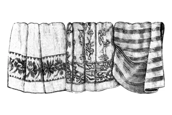 Ручний Намальований Ескіз Вінтажних Ковдр Ілюстрація — стокове фото
