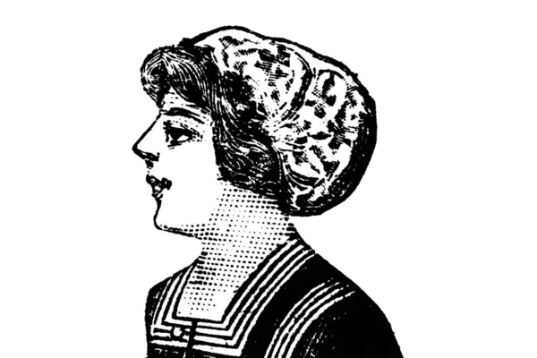 Porträt Der Jungen Frau Auf Weißem Hintergrund Bleistift Illustration — Stockfoto