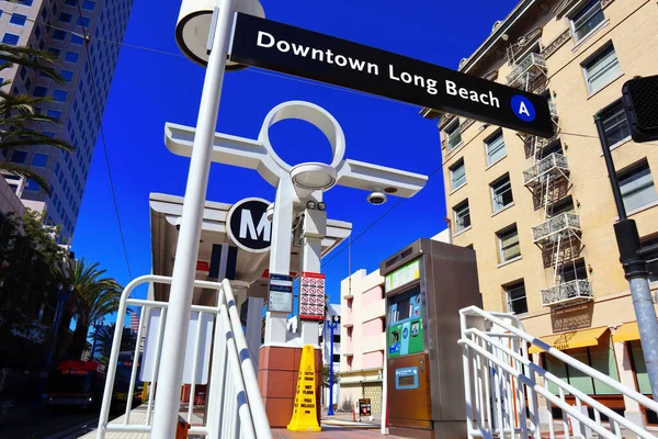 Long Beach Los Ángeles California Octubre 2019 Vista Estación Metro — Foto de Stock