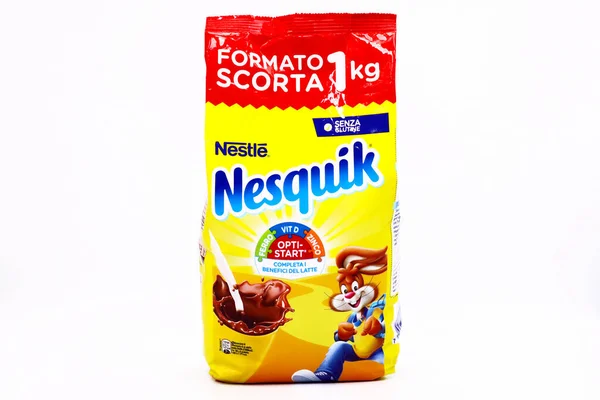 Пескара Италия Февраля 2020 Года Шоколадной Пудры Nesquik Nesquik Марка — стоковое фото