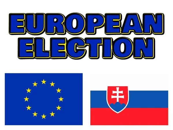 Europawahl Flaggen Der Europäischen Union Und Der Slowakei — Stockfoto