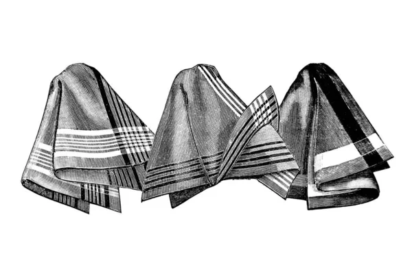 Handgetekende Schets Van Vintage Vrouwelijke Zakdoeken Mode Illustratie — Stockfoto