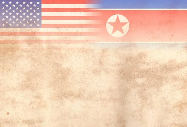 Estados Unidos América Corea Del Norte Banderas Concepto Las Relaciones — Foto de Stock