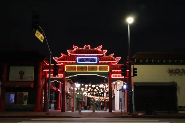 Los Angeles California September 2018 Chinatown Night Central Plaza Los — Stock Photo, Image
