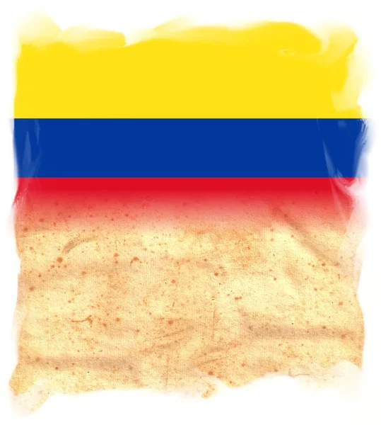 Флаг Colombia Оригинальной Винтажной Пергаментной Бумаге Пространством Текста Дизайна — стоковое фото