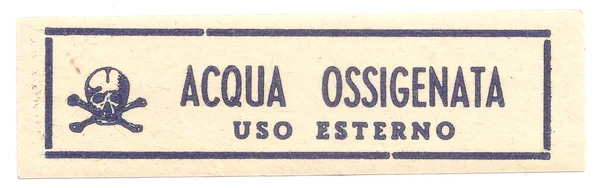 Scuola Crossboni Etichetta Originale Del Veleno Antico Farmacia Medicina Cura — Foto Stock