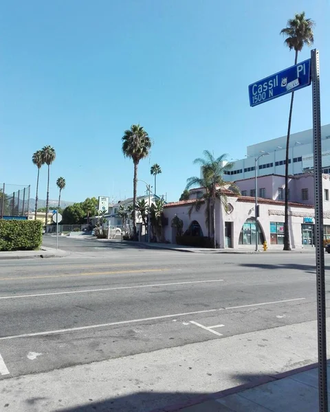 Hollywood Los Angeles Califórnia Setembro 2018 Cassil Place Sinal Direção — Fotografia de Stock