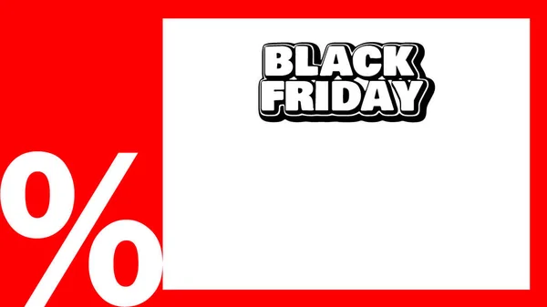Black Friday Sale Banner Red White Text Illustration — Stock Photo, Image