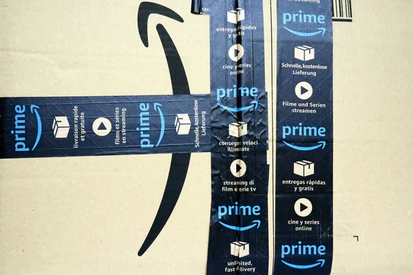 Amazon Csomag Doboz Szállítás — Stock Fotó