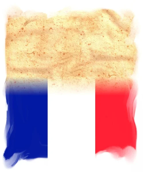 Francia Bandiera Originale Carta Pergamena Vintage Con Spazio Tuo Testo — Foto Stock