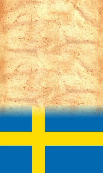 Suecia Bandera Sobre Papel Pergamino Vintage Original Con Espacio Para —  Fotos de Stock