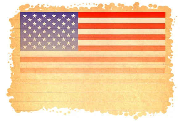 Particulier États Unis Amérique Flag Sur Papier Vintage — Photo